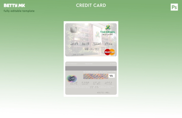 Модерен стил Шаблон за мастер картички на Тринидад и Тобаго First Citizes Bank